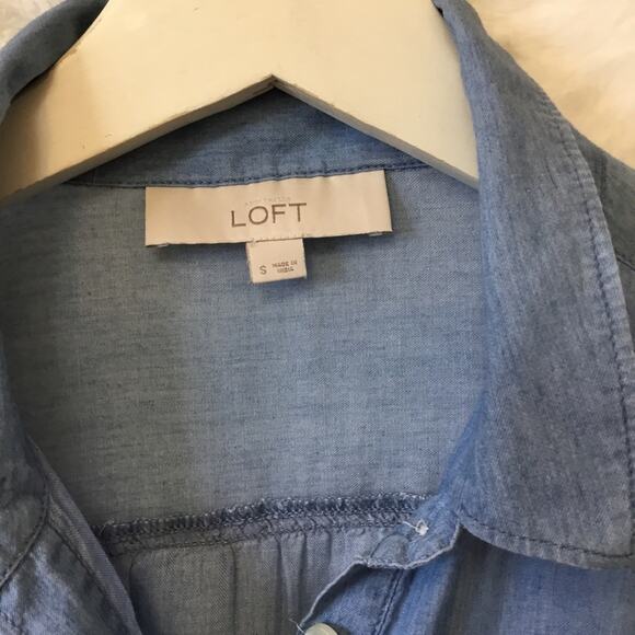 Loft Light Blue Long Sleeve Button Shirt - Picture 5 of 8